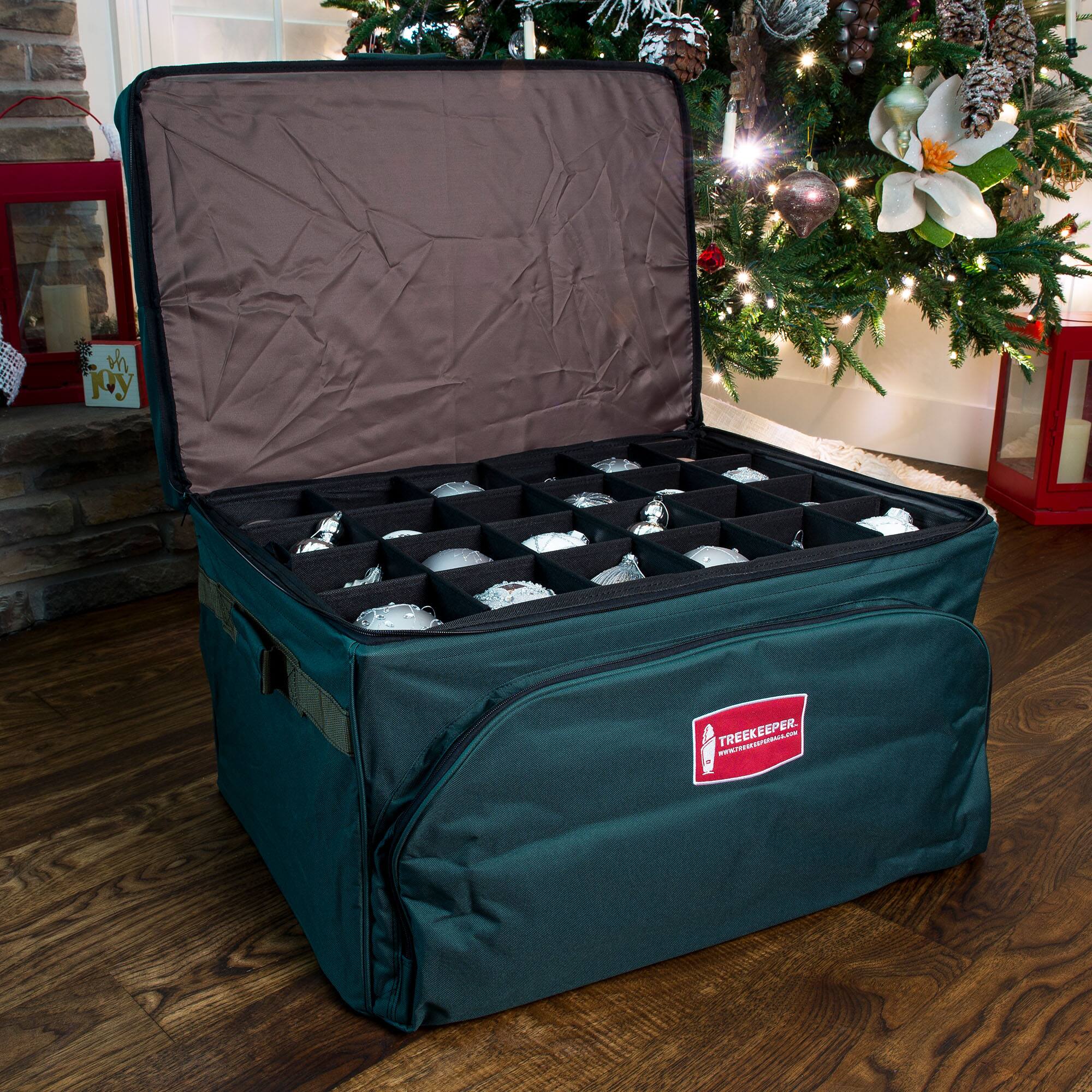 TreeKeeper 72ct. 4" Christmas Ornament Storage Box with Top Pocket